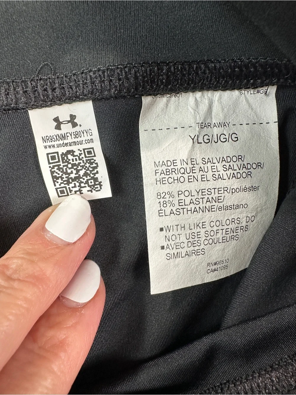 Under Armour Black Girls' Performance Leggings Size Large Youth